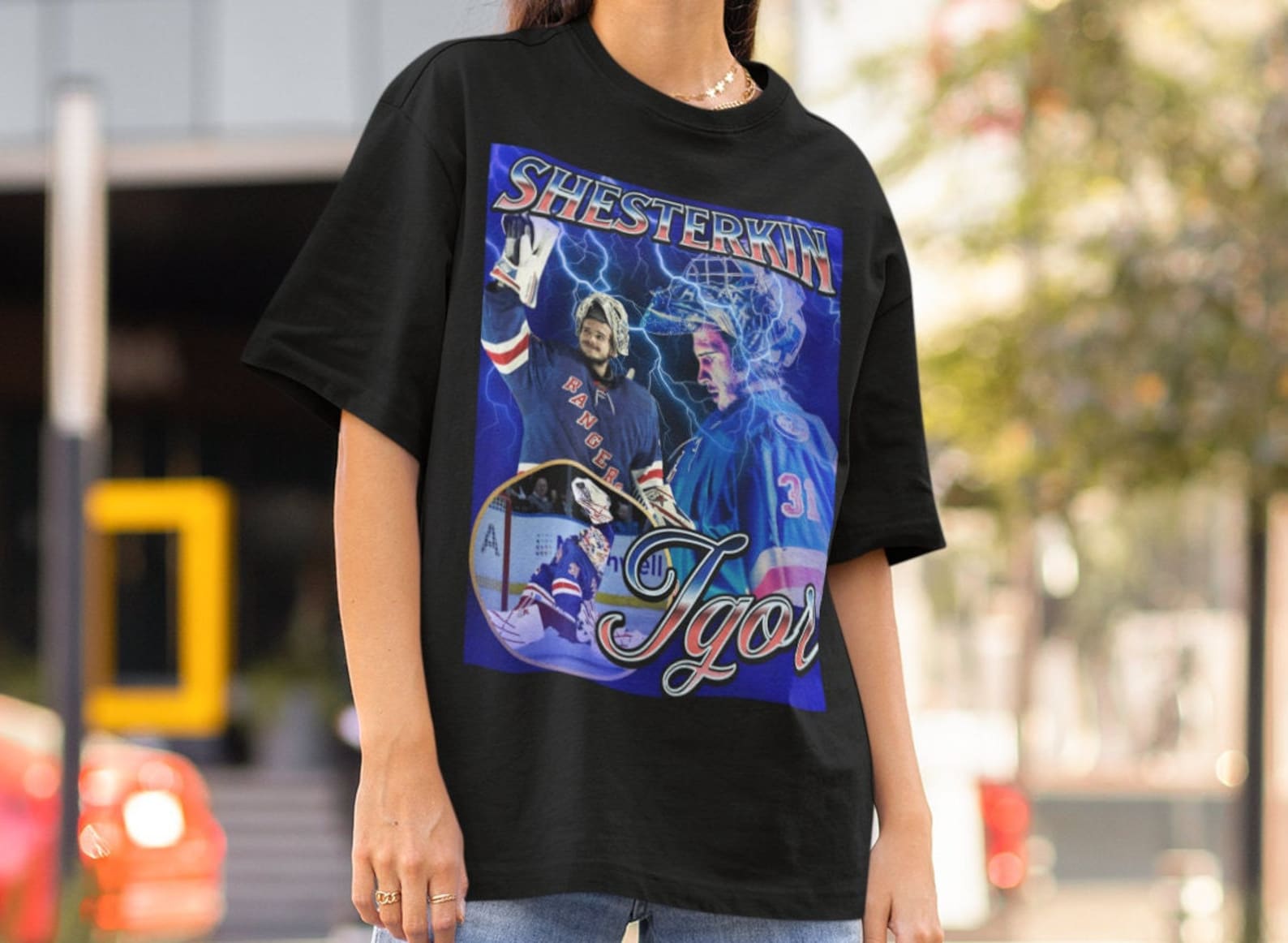 Igor Shesterkin Shirt Vintage 90s New York Rangers NY NHL Hockey Design Retro Hockey Gift Classic Graphic Tee Unisex T-Shirt Limited Edition 3XL
