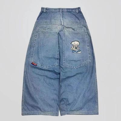 LUXEON Y2K Fashion Loose Straight Jeans Street Hip Hop Vintage Oversized Wide-leg Pants Unisex Mopping Jeans