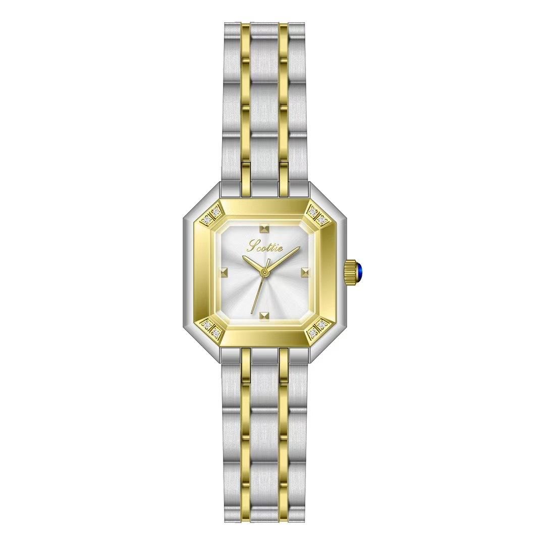 9719 Steel Strap Watch Fashion Small Square Watch
