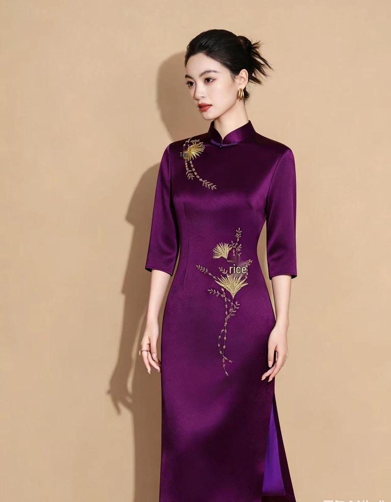 Elegant Qipao Mother-in-law Wedding Dress - Noble Spring/Summer Banquet Attire