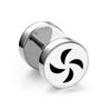 1Pc Punk Black Stainless Steel Round Stud Earrings Women Men Gothic Tunnel Barbell Dumbbell Earings Ear Piercing Zircon Gifts