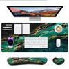 iCasso Mouse Pad and Wrist Rest 90x40cm Large Gaming Mouse Pad with Memory Foam Wrist Cushion for Keyboard and 45cm 14cm Ergonomic Rubber 3-Piece Set,