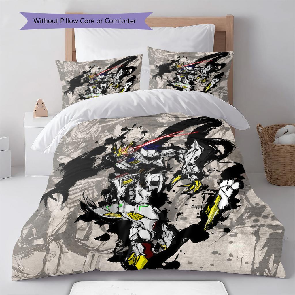 Gundam Action Pose Char’s Zaku Anime Bedding Set Polyester Soft Duvet Cover Bedroom Set -QJY