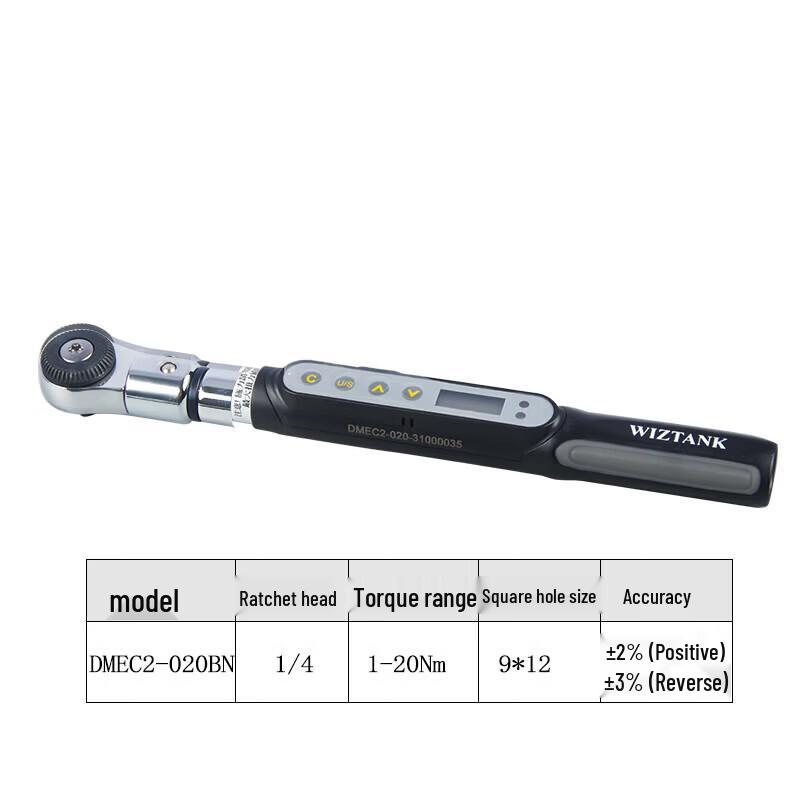 WIZTANK Digital Torque Wrench with Interchangeable Heads