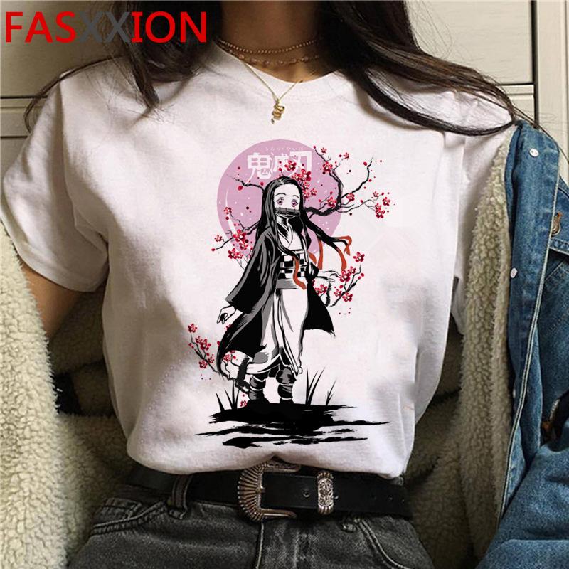 Casual Anime Demon Slayer Graphics Women Tee 90S Summer Short Sleeve O-Neck Female Tops Unisex Streetwear Y2K Clothing