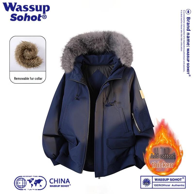 Wassup Sohot Men's Fur Collar Parka