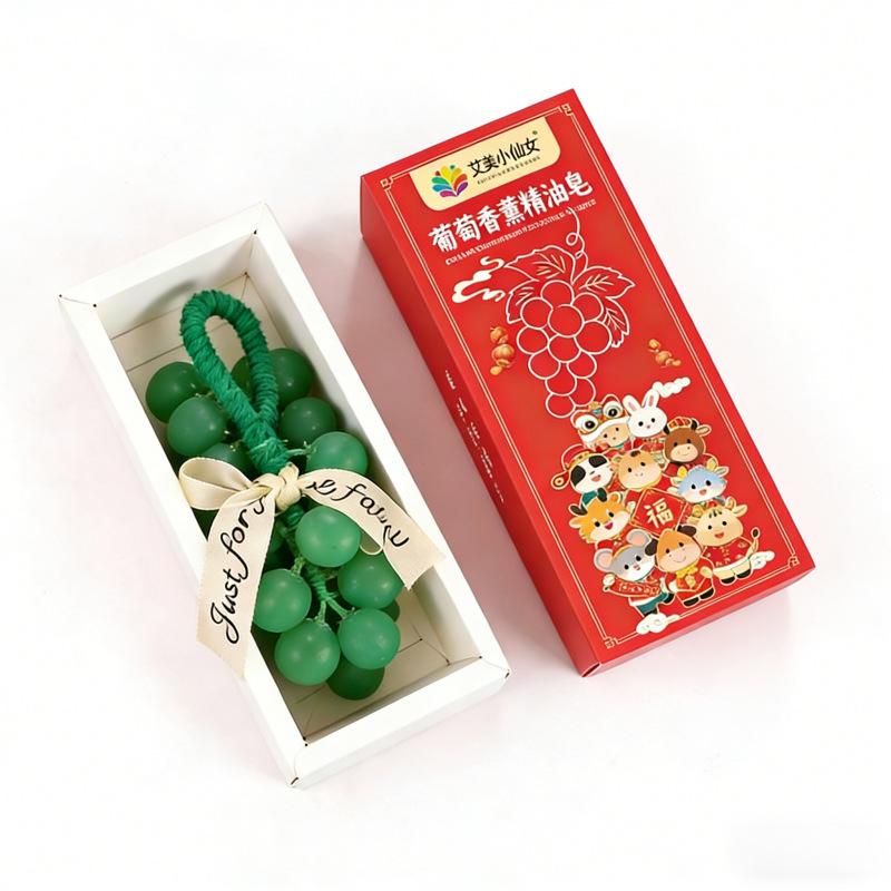 Grape Scent Handmade Soap String - Perfect for Hand and Face Washing, Ideal New Year or Spring Festival Gift, and Annual Meeting Souvenir.