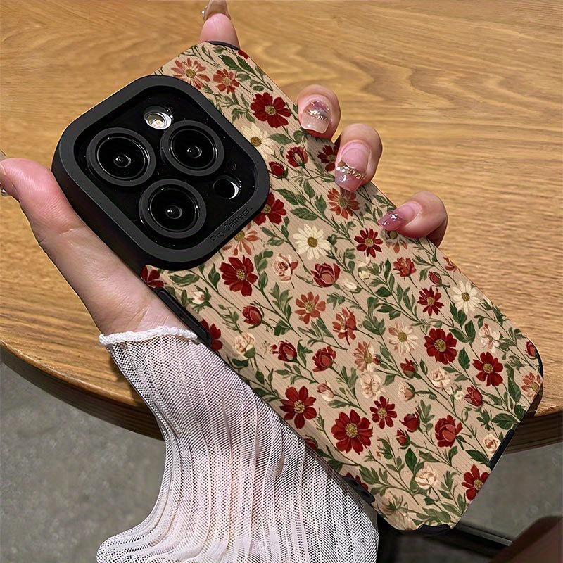 Retro Floral Pattern Design Phone Case Suitable for iPhone 14 13 12 11 7 8 Pro/ Max /Plus X XS XR Anti-fall and Shockproof