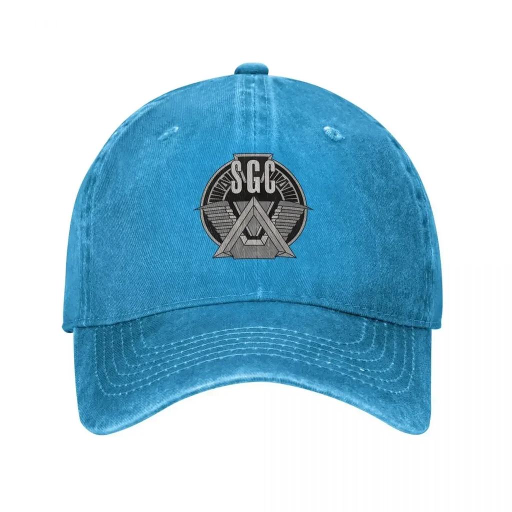 SGC Stargate Command Unisex Retro Denim Washed Baseball Caps Male Cowboy Dad Hats Camping Womens Trucker Cap