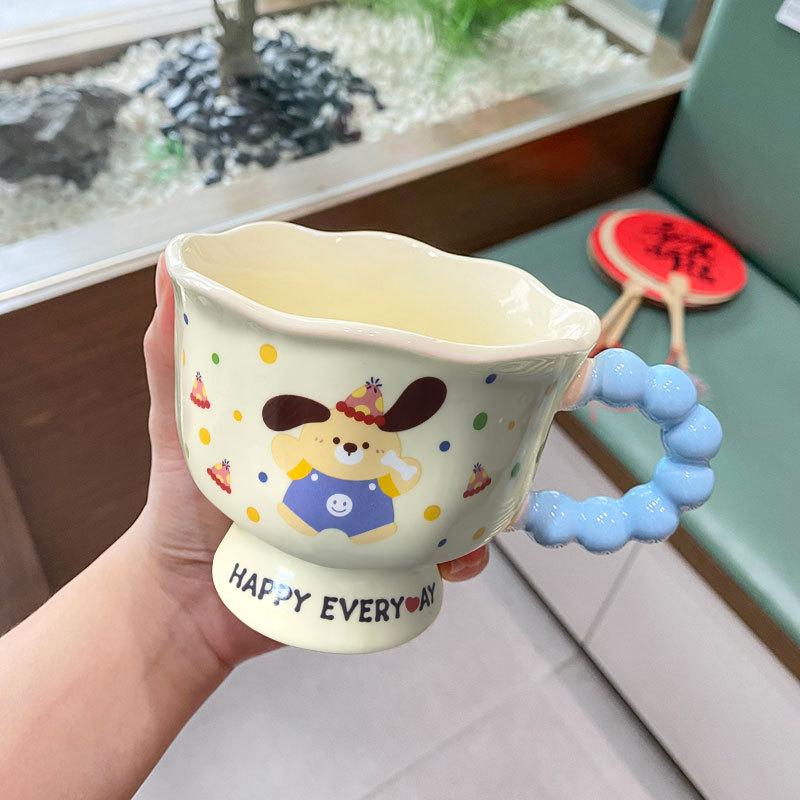 Puppy Mugs  High Appearance Level Cups Ceramic Couple Water Cups  Birthday Gifts and Souvenirs for Girls
