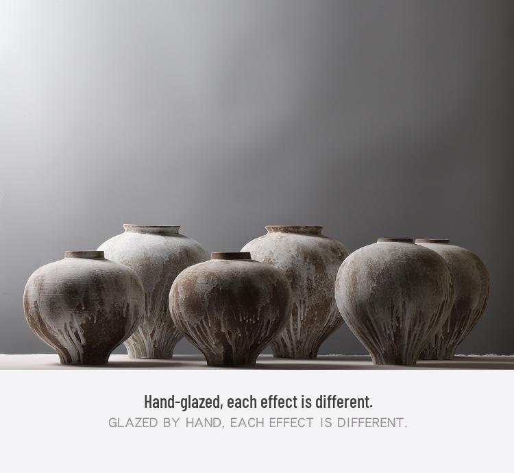 Modern Minimalist Retro Wabi-Sabi Zen Pottery Vase - Large Ceramic Decor for Home or Hotel