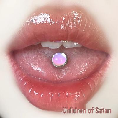 Sweetie Hot Girl Titanium Steel Tongue Ring Piercing Jewelry with External Spiral Design