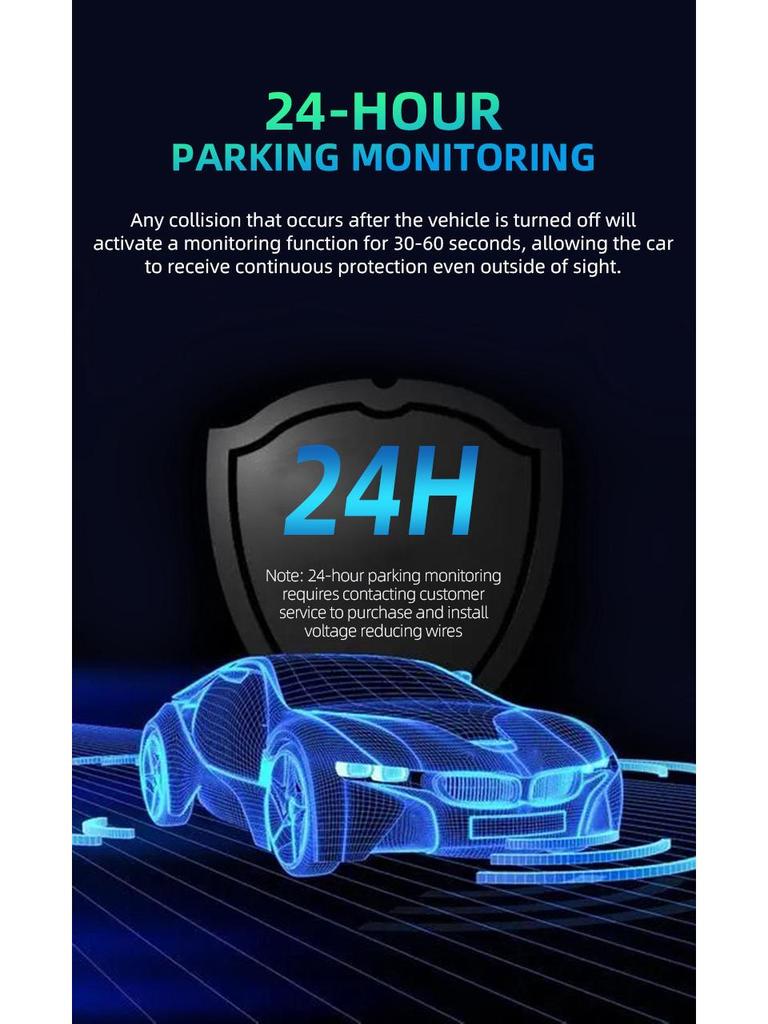 2K Dual-Lens HD Dash Cam with Interior Recording, Night Vision, and WiFi