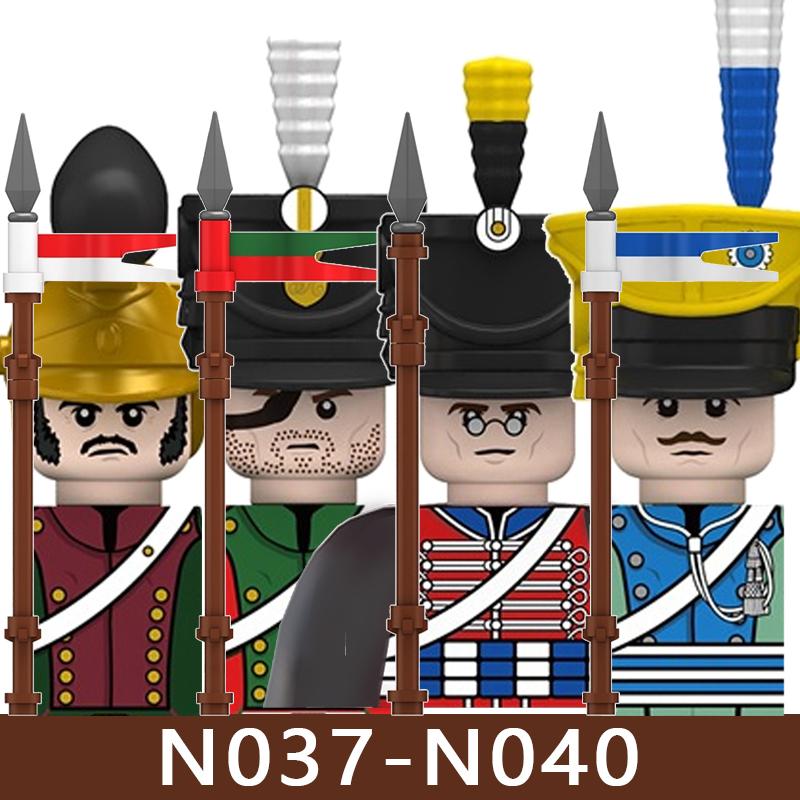 4pcs Medieval Castle Knight Building Blocks MIlitary Napoleon Soldier Figures War Army Legion Accessories Imperial Navy Bricks Toys