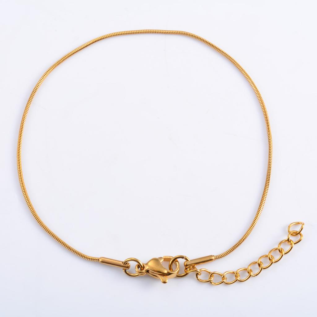 Stainless Steel Round Snake Chain Bracelet for Women Men Ankle Anklet Bangle Cuff Jewelry Making Accessories for Hand Foot