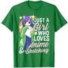 AnimeGirl Just A Girl Who Loves Anime and Sketching Drawing TShirt Kawaii Japanese Cartoon Tee Tops