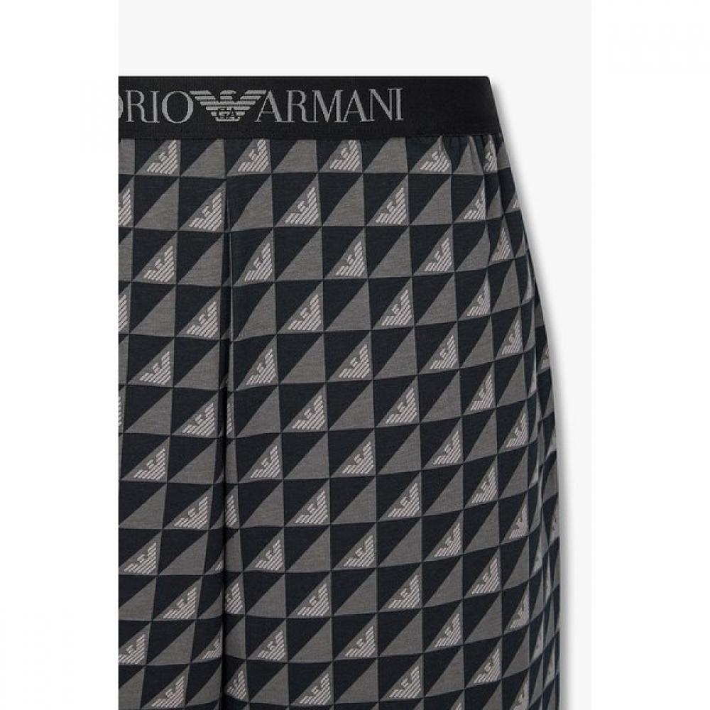 Emporio Armani Men S elaStic Lounge ShortS With Logo Pattern