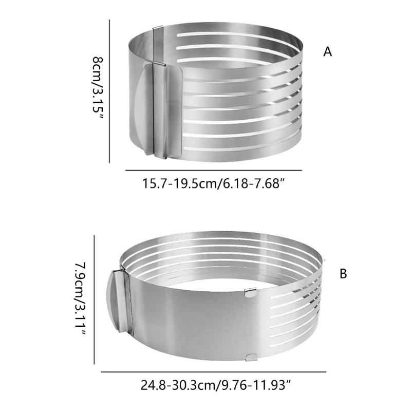 Round Mousse-Mould for Cake-Decor Cake Leveler-Slicer Adjustable Round Cake Cutter Rings Stainless Steel Cake Slicing