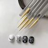 Set de 5 Bucăți Stilou Artă pe Unghii Mâner Acrilic Pensulă Liner Pensulă pentru Pictură Unghii cu Gel Design Artistic Pensulă pentru Linii Lungi Detalii Subțiri Desen Fin Instrument pentru Punctare și Pictură pe Unghii