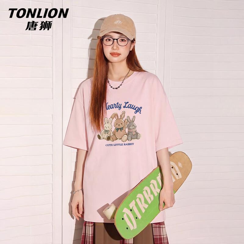 Camiseta Feminina TonLion de Algodão Puro com Estampa de Desenho, Corte Solto
