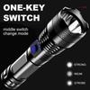 USB 300 Minute Chargeable Flashlight Strong Light 3 Modes Hand Lamp 18650 Battery Torch Waterproof Camping Hiking Night Patrol