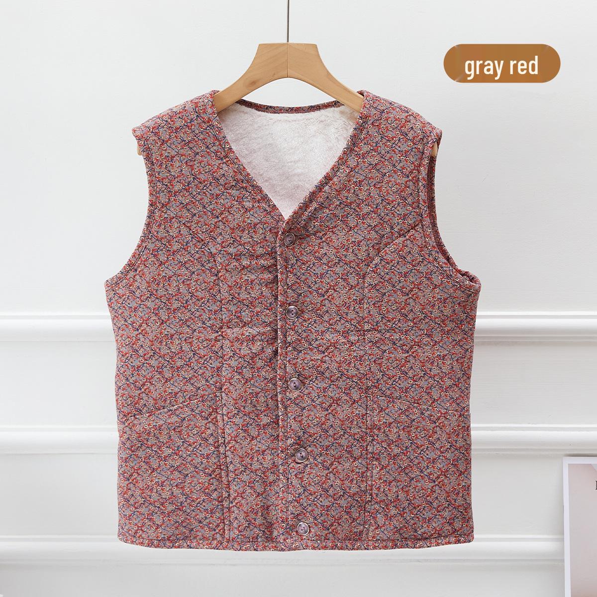 

Теплый хлопковый жилет на флисовой подкладке для женщин среднего и пожилого возраста, идеально подходит для мам и бабушек 5XL (135-150 lbs)