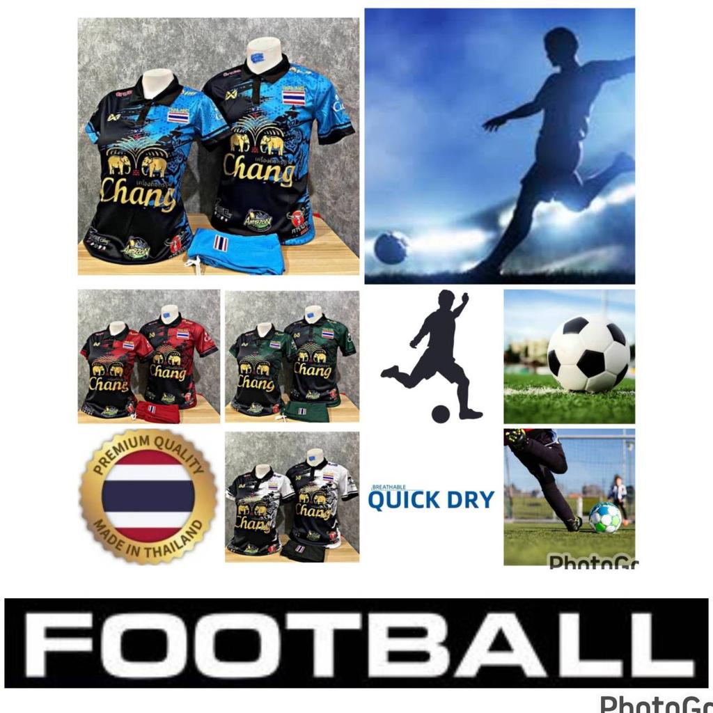 THAILAND National Football Soccer Polo Shirt Sport Training JERSEY CHEER Print Quick Dry Short Sleeve Uniform Elephant Logo Design Polyester Spandex