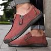 Spring Men's Shoes New Fashion Outdoor Casual Leather Shoes Low-top Large-size Men's Shoes Hand-stitched