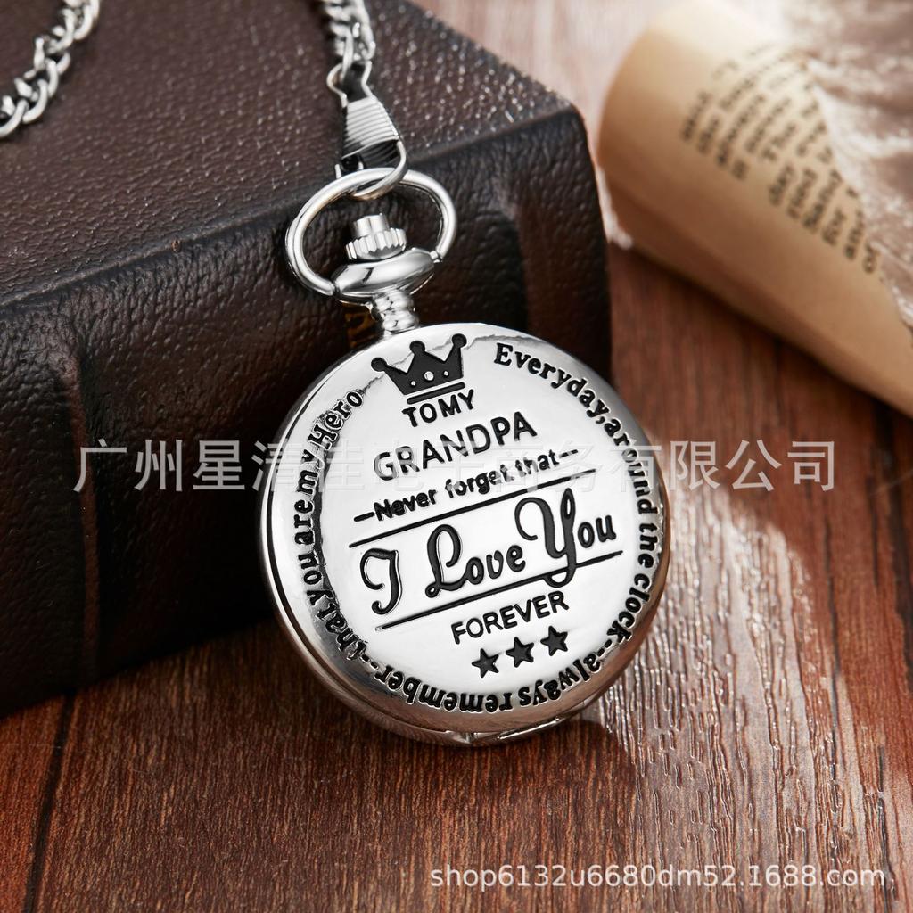 Steampunk Full Hunter Golden/Silver/Black Quartz Analog Alloy To My Daughter Pocket Watches/To My SON Pocket Watches Pendant Chain Roman Number Clock
