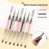 Double-Ended Phototherapy Nail Art Pen Set: 2 Gel Mixing & Picking Brushes with Steel Pusher