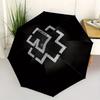 Abstract White Pattern On Black BackgroundUmbrella, Portable 3-Fold Compact Umbrella for Men & Women Gift