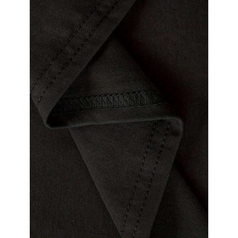 New Classic Black Short-Sleeved Men'S T-Shirt Made of 100%, Featuring a Creative Pattern Inspired by American Street Art