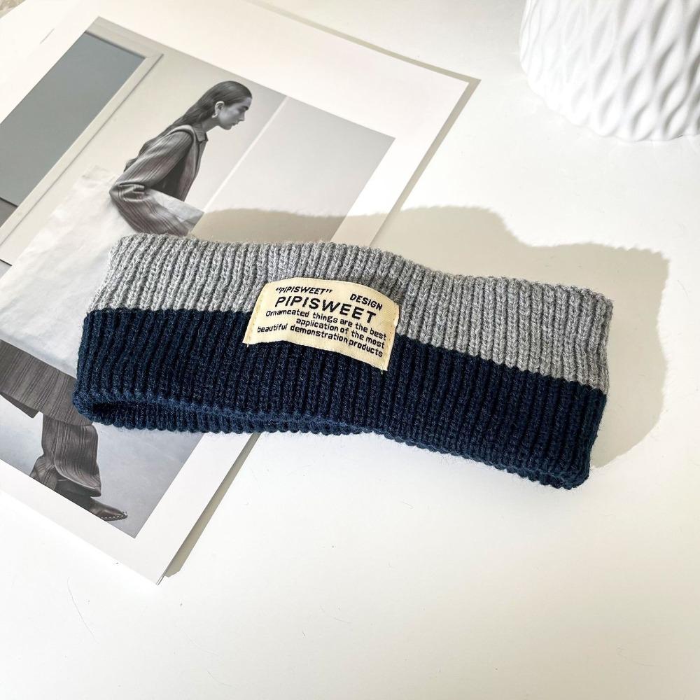 Woolen Yarn Knitted Headband Soft Contrast Color Headwrap Workout Headband  Hair Styling Accessory