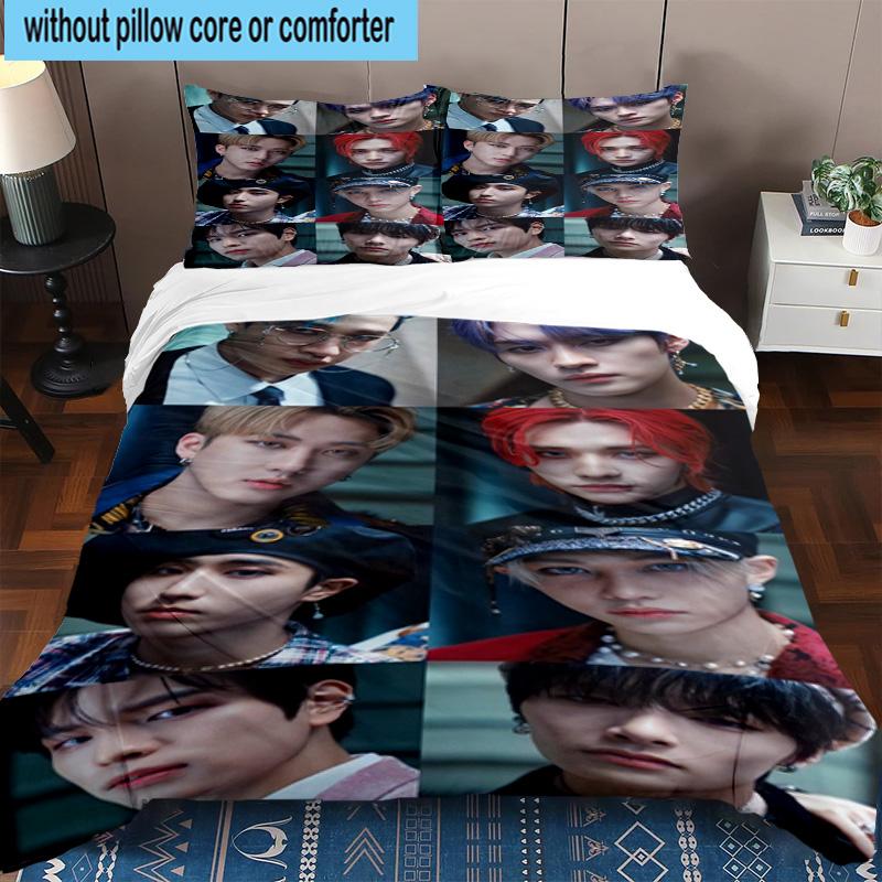 3PCS K-pop Stars In Urban Vibes 3pcs Bedding,Including 3PCS Duvet Cover And 2pcs Pillowcases Perfect for Christmas,Ideal for Bedroom, Dormitory