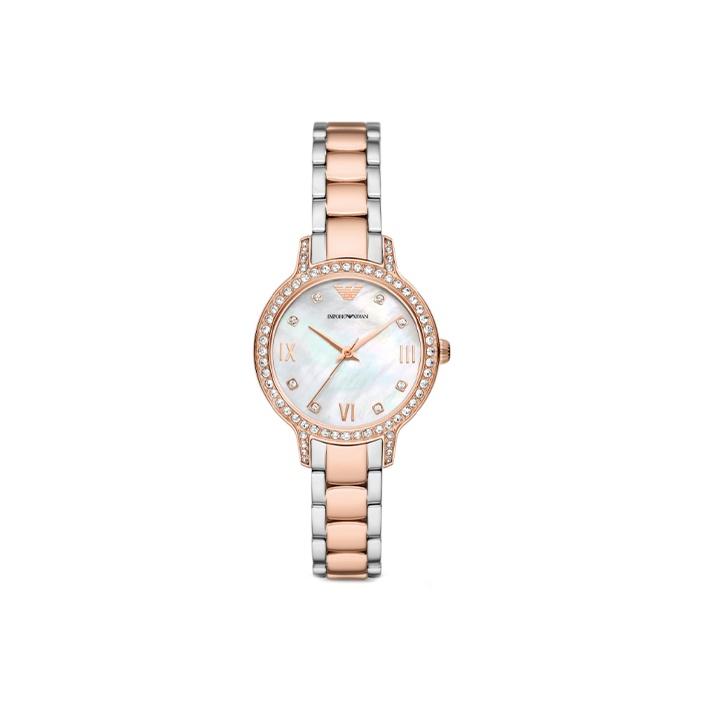 Emporio Armani Three-Hand Two-Tone Stainless Steel Watch AR11499-CLG White Dial
