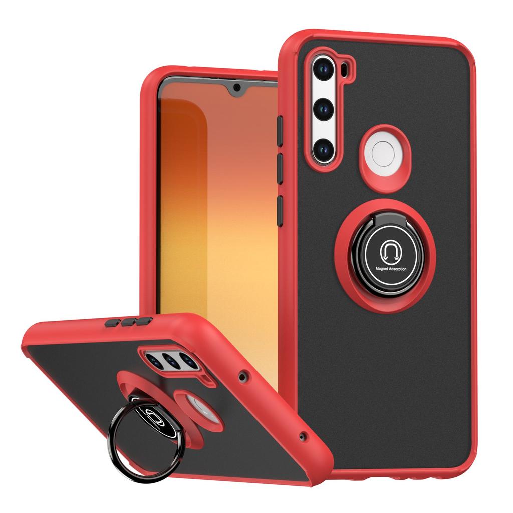 Zartes Rüstungs-PC-Gehäuse für Xiaomi Redmi Note 8 Note 8 Pro Schutzhülle Ring Magnetischer Halter Ständer Coque Funda Capa