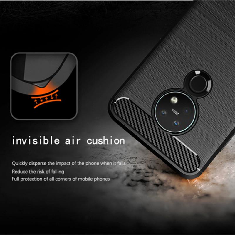 Custodia Super Luxury per Nokia 6.2 nokia7.2 Cover posteriore antiurto in fibra di carbonio morbida per Nokia 7.2 Custodia per telefono TPU opaca