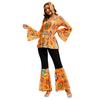 New hot-selling printed top, trousers, headscarf set, hippie ball stage performance costume