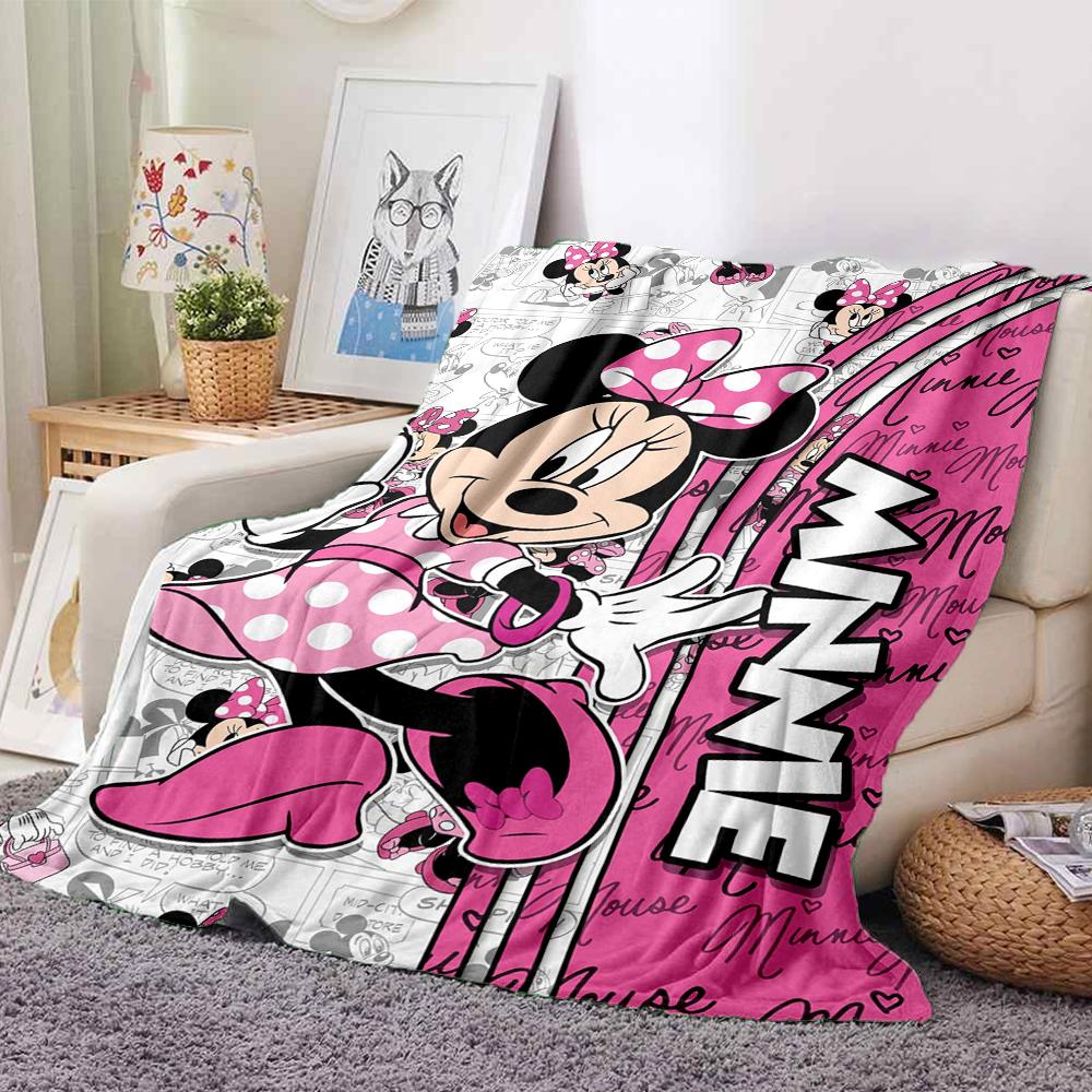 1Pc Minnie Mouse Fashion Icon Blanket Soft And Comfortable Casual Warm Camping Travel Christmas Halloween Xmas Gift M924405