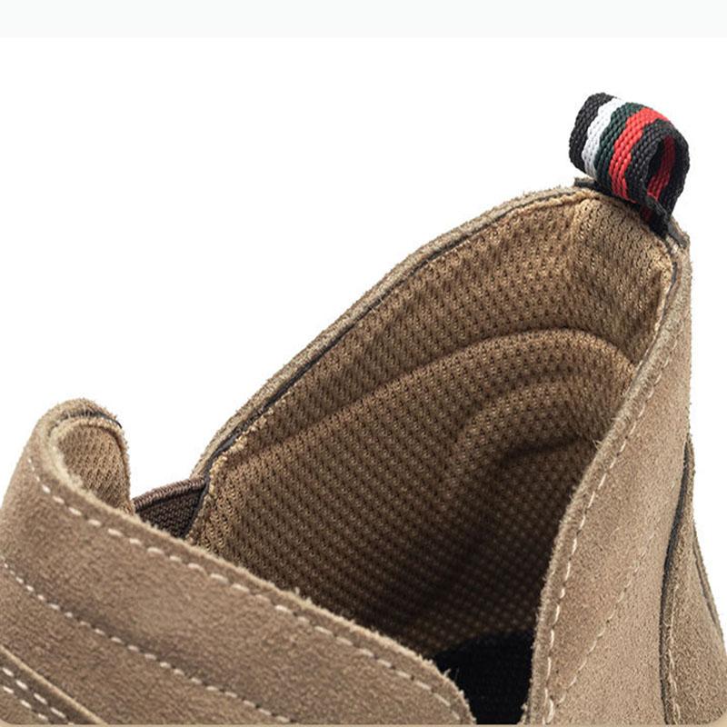 Oulylan New Men's Safety Shoes Anti Smashing Anti Stabbing Cowhide Labor Protection Shoes Breathable Welding Work Shoes