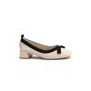 Shoes Leather Square Head Light Mouth Soft Bow Thick Heel Commuter Single Shoes Women's Spring