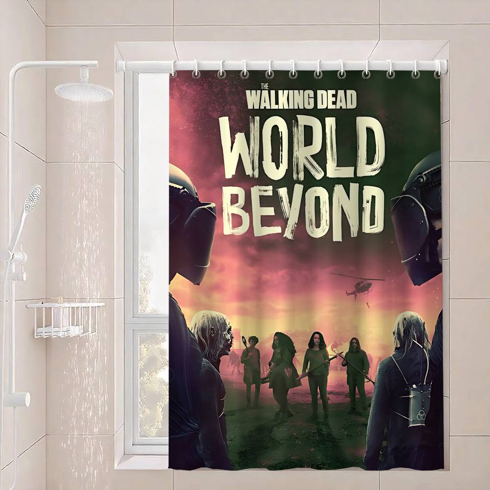The W-Walking D-Dead Shower Curtain - Water-Repellent And Leak-Resistant, Mold And Mildew Resistant For