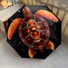 1 Stück Automatischer Faltregenschirm - Verziertes Schildkrötenmuster, Tragbares & Faltbares Design mit 8 Speichen, Weihnachts-Geburtstagsgeschenke