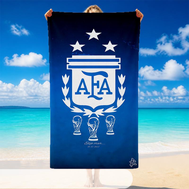 Quick Dry Beach Towel Argentina National Team Pattern, Lightweight Absorbent Towel for Pool Beach Vacation Use