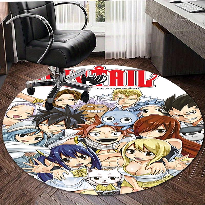 1pc Fairy Tail1 Design Printed Area Round Carpet for Bedroom Living Room Home Decor Rugs Mat Non Slip Mat Rug for Bedside