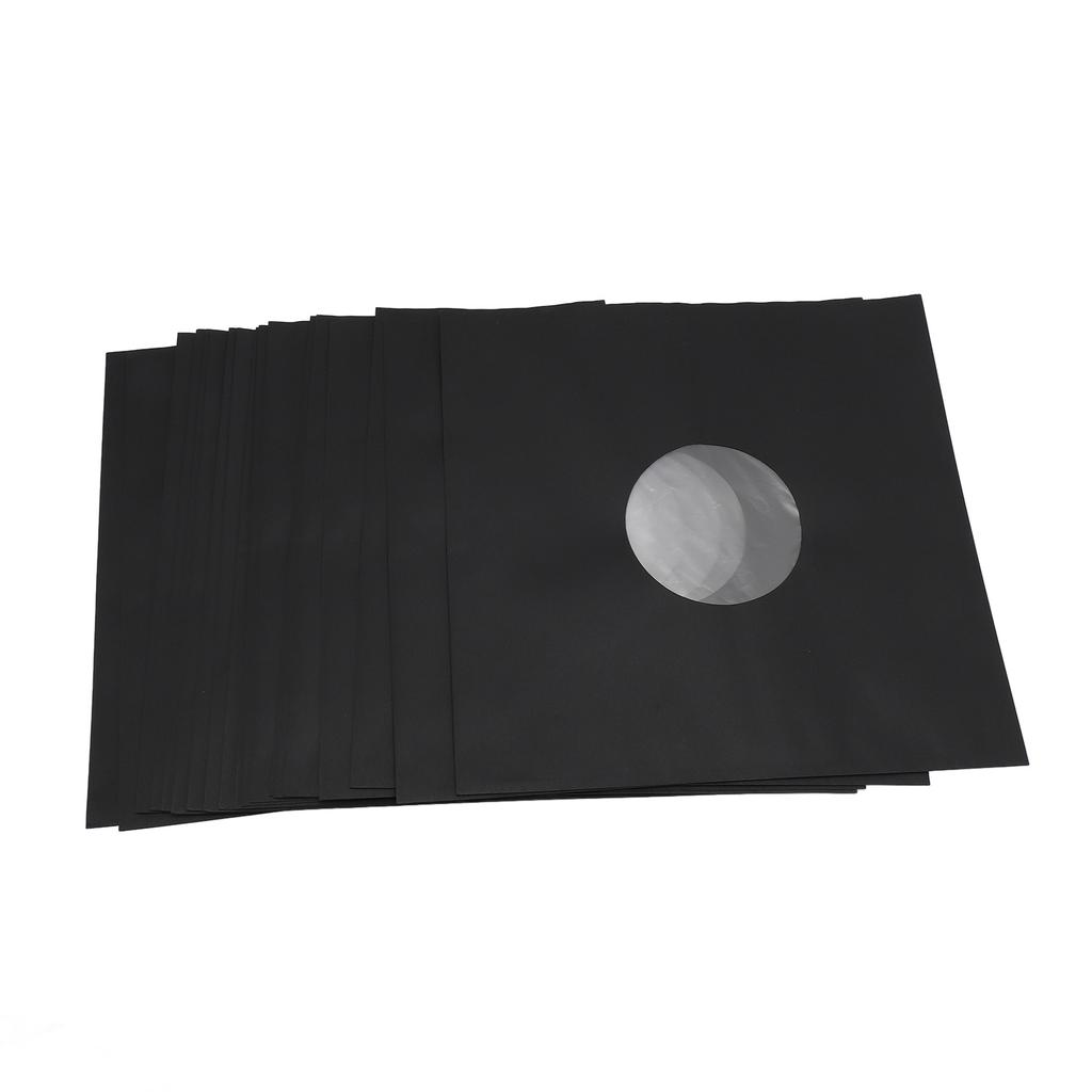 20pcs Record Kraft Paper Jackets 12inches Storage Protective 33 Rpm Record Jackets Matte Black