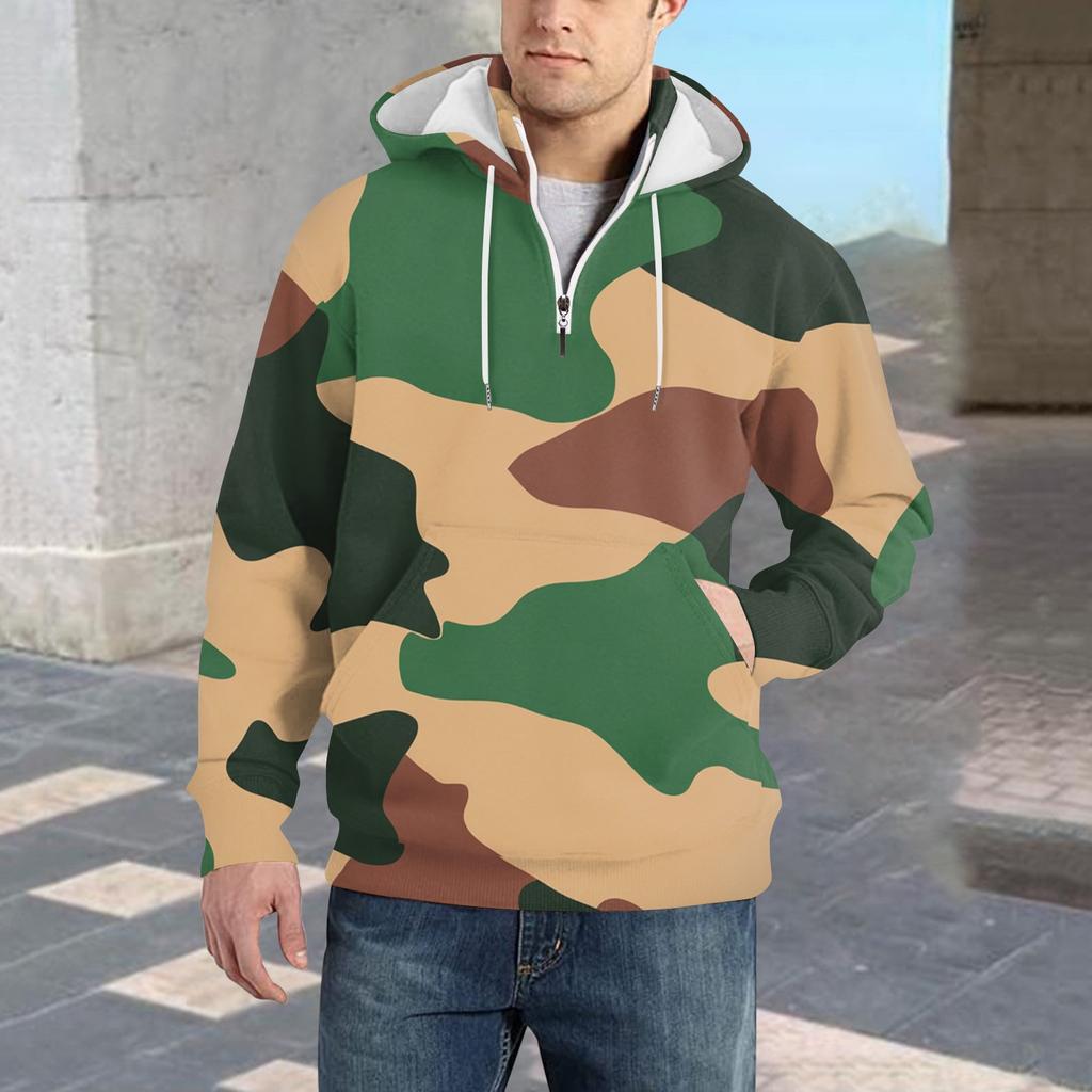 Spring And  Men's Standing Collar Sweatshirt Is Outdoor Casual Sweaters Tops