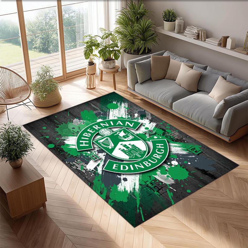 Tappeto Morbido per Pavimento Antiscivolo Hibernian FC Calcio Calcio Modello Tappeto per Interni Tappetino Decorazione Sportiva per Camera da Letto