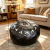 Unstuffed Pouf Ottoman PU Leather Footstool Cover New Storage Ottoman  Home Use