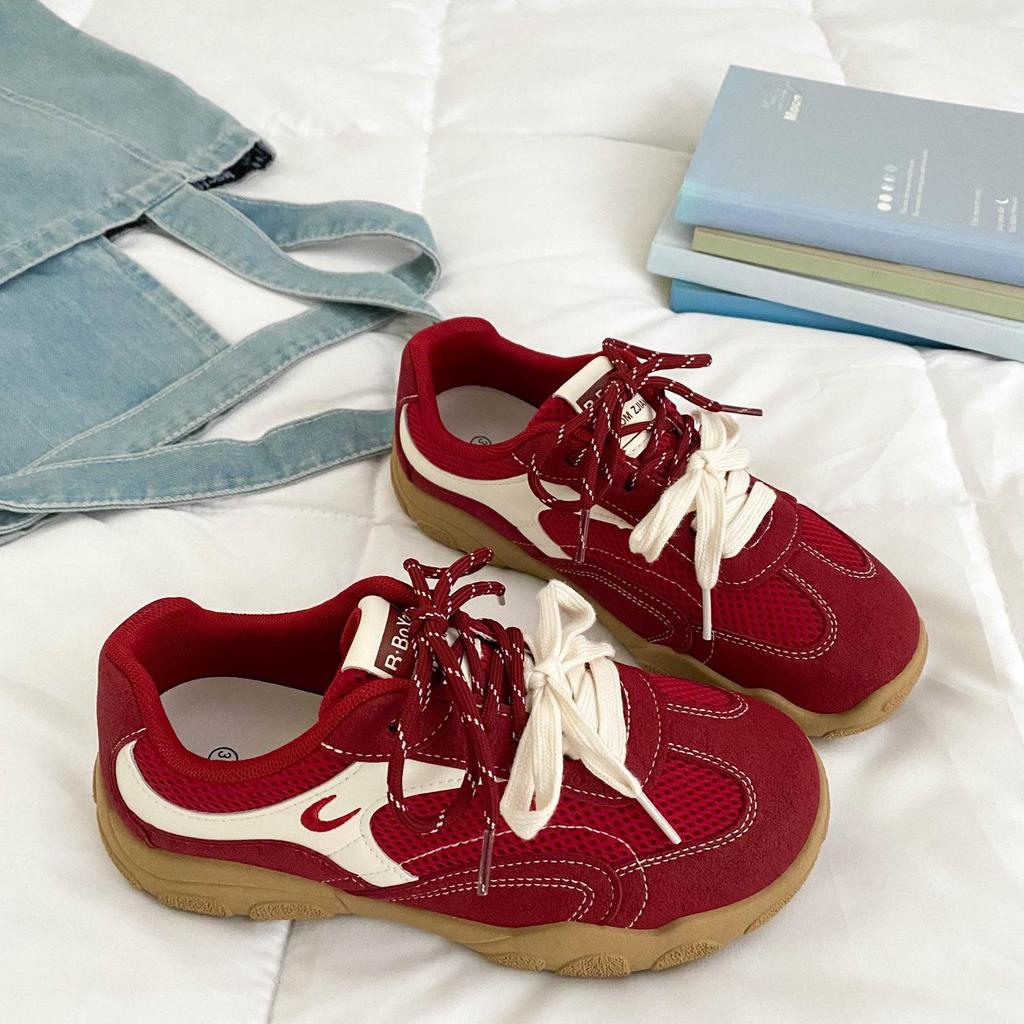 2025 Women's Red German Hiking & Casual Lightweight All-Match Skate Shoes